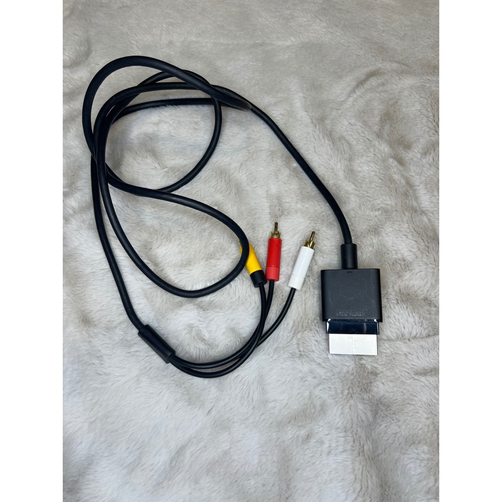 Microsoft Xbox 360 AV Cable RCA Composite Video Audio Connector Black OS